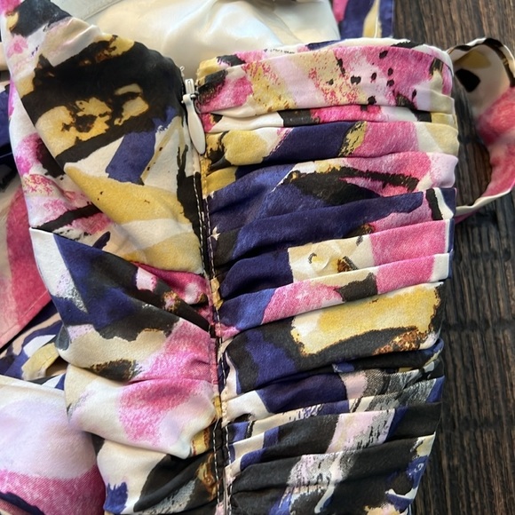 Banana Republic Silk Floral Knotted Strapless Convertible Dress Size 8 - Picture 10 of 11